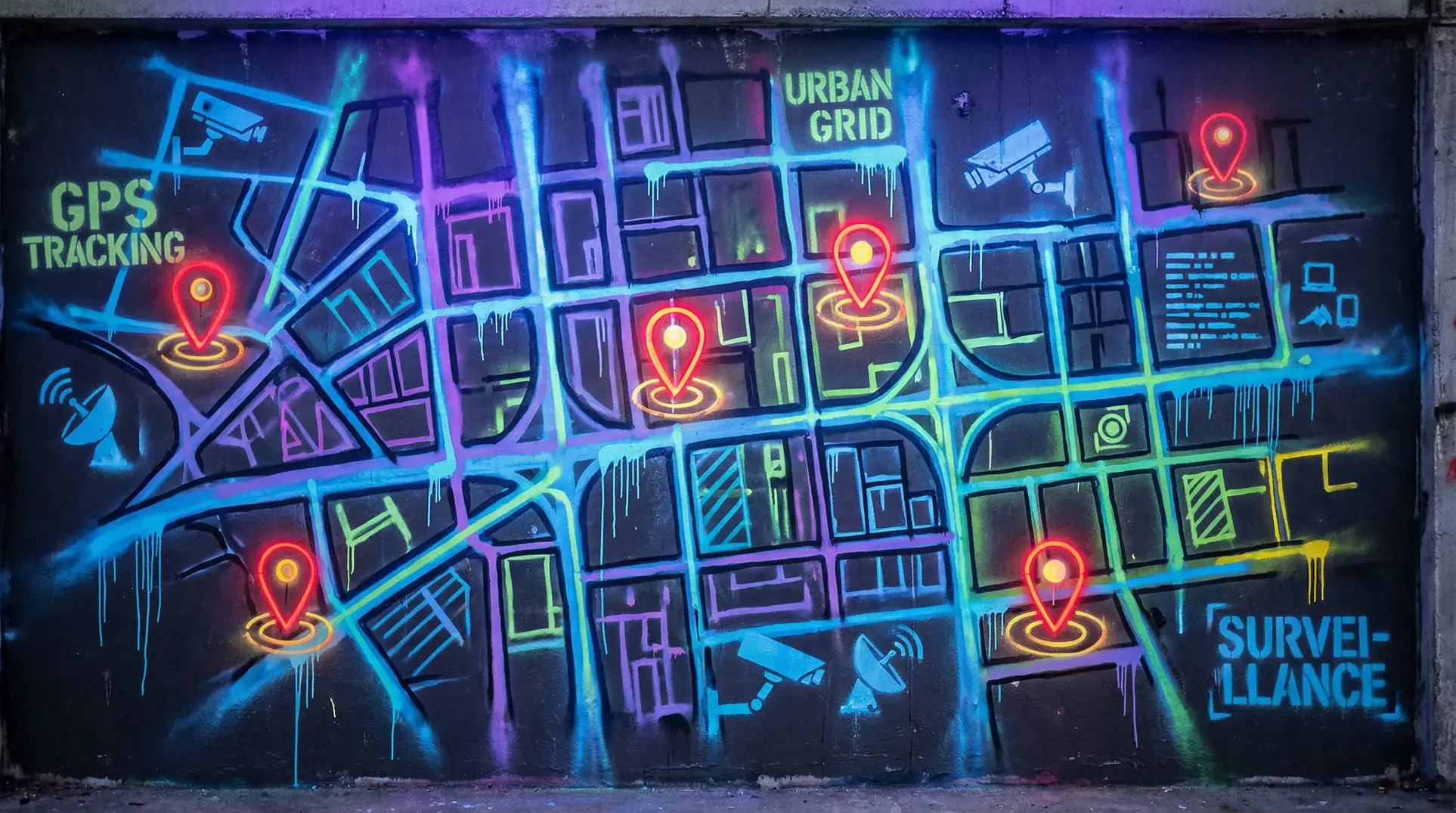 王者荣耀百里守约出装 狗仔追踪地图 - 城市涂鸦风格